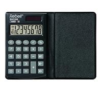 Calculatrice de poche - REBELL - SHC208 - Écran LCD 8 chiffres - Panneau solaire - Triple fonction mémoire