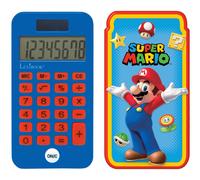 Lexibook- Calculatrice de Poche Super Mario, Fonctions Classiques et évoluées, Couvercle Rigide de Protection, à Piles, Rouge/Bleu, C45NI