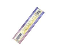Calculatrice de règle de salle de vec horloge LCD, échelle de mesure de 15 cm et écran à 8 chiffres pour le travail de bureau et les devoirs à règle droite, calculatrice, aide aux