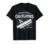 Calculatrice de règles à Diapositives Formé Avant calculatrices Ingénierie T-Shirt Graphique avec Valeur, Homme, Noir, M