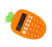 Calculatrice Électronique Portable Écran Large, 12 Chiffres, Forme Carotte | Boîtier en Silicone et ABS, Touches en Caoutchouc Souple, Support Antidérapant, Pile Bouton Incluse, Maison ou Bureau