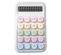 Calculatrice mécanique avec grand écran LCD à 10 chiffres, calculatrice de base avec grand bouton antidérapant, calcul précis pour bureau, maison, école - Blanc