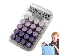 Calculatrice mécanique - Calculatrice de bureau transparente, boutons antidérapants de style clavier, esthétique mignonne | Outil de papeterie pour bureau, maison, école, comptabilité mathématique