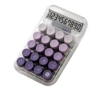 Calculatrice mécanique - Calculatrice esthétique transparente avec base de table antidérapante, boutons mécaniques | pour bureau, école, usage domestique, portable pour calculs faciles