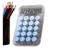 Calculatrice mécanique esthétique - Calculatrice de bureau transparente antidérapante avec touches mécaniques de style clavier, portable et mignonne pour le travail de bureau, les études et une