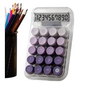 Calculatrice mécanique esthétique - Calculatrice de bureau transparente antidérapante avec touches mécaniques de style clavier, portable et mignonne pour le travail de bureau, les études et une