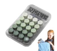 Calculatrice mécanique esthétique - Calculatrice de bureau transparente antidérapante avec touches mécaniques de style clavier, portable et mignonne pour le travail de bureau, les études et une