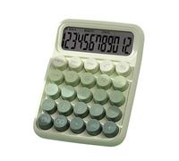 Calculatrice mécanique : outil de bureau esthétique de 11 x 15,5 cm, calculatrices de clavier avec gros boutons, jolie machine ergonomique antidérapante, équipement mathématique ABS à économie