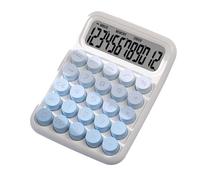 Calculatrice mécanique portable pour calcul numérique de base robuste dégradé bleu 16 x 11,5 x 3 cm