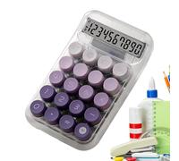 Calculatrice Mécanique - Transparente | Machine À Calculer Dégradé | 9,5x15cm, Corps ABS, Écran LED, Touches Mécaniques Rondes, Antidérapant, pour Bureau, École, Maison, Affaires, Calculs Financiers