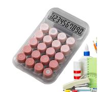 Calculatrice Mécanique - Transparente | Machine À Calculer Dégradé | 9,5x15cm, Corps ABS, Écran LED, Touches Mécaniques Rondes, Antidérapant, pour Bureau, École, Maison, Affaires, Calculs Financiers