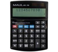 Calculatrice Mtl 700 Calculatrice Avec Fonctions Commerciales Écran À 12 Chiffres Avec 2 Lignes Fonction De Marge De Coût Solaire/Batterie 15,5X11,5X2,5 Cm Noir[Z708]
