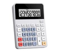 Calculatrice portable à 12 chiffres avec grand écran incliné - Alimentée par piles - Pour tâches de bureau et financières - Haute sensibilité