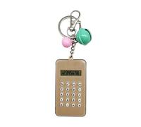 Calculatrice portable avec porte-clés LCD numérique de poche compteur mode mathématiques outil de calcul papeterie bureau kaki