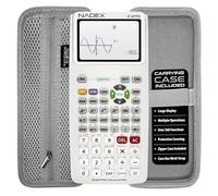 Calculatrice scientifique avec graphique, avec étui de transport, pour étudiants de collège et lycée, calcul, algèbre, géométrie, trigonométrie, statistique, physique, chimie, blanc