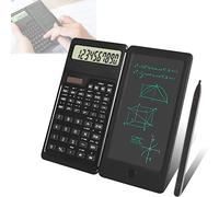 Calculatrice Scientifique avec Tablette d'écriture,Calculatrice Scientifique d'ingénierie avec Écran LCD à 10 Chiffres et Batterie Solaire,Polyvalente et Silencieuse pour Les Étudiants et Le Bureau