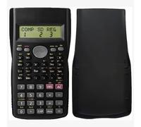 Calculatrice scientifique, calculatrice scientifique avec 240 fonctions pour étudiant, 2 lignes, calculatrice scientifique pour l'école et le travail, outils de calcul stationnaires, noir