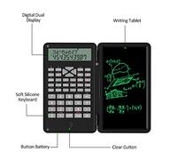 Calculatrice Scientifique Grand écran, Affichage Clair à 12 Chiffres, carnet d'écriture, Calculatrice financière, école et Bureau (Noire)