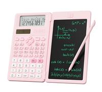 Calculatrice Scientifique pour étudiants, 82 MS Calculatrice Scientifique Pliable avec Bloc-Notes pour Fournitures Scolaires de collège et lycée, Rose