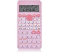 Calculatrice Scientifique Rose mince portative, écran LCD deux lignes 12 chiffres, fractions statistiques, étude bureau