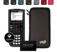 TEXAS INSTRUMENTS CALCUSO Pack économique: TI 82 Advanced Python Calculatrice Graphique + étui de Protection WYNGS Noir + e étendue de CALCUSO
