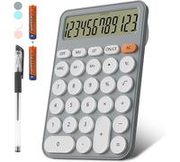 Calculatrices Taille de Bureau 15,9 * 10,6 cm,DECKLIT Batterie Calculatrice de Bureau à 12 Chiffres Grand écran clairement,Grande Calculatrice de Bureau Grandes Touches(Gris)