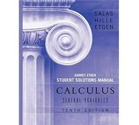 Calculus Several Variables 10e Chapters 13 19 Student Solutions Manual by Garret J. Etgen Paperback Book Einar Hille, Garret J. Etgen, Satunino L. Salas (Auteur)