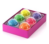 CALCUSO Élastiques : Élastiques colorés pour Fournitures Scolaires/Bureau, 270 pièces, 6 Couleurs avec 45 pièces chacune, en Boules