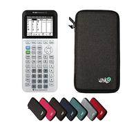 CALCUSO : TI-83 Premium CE Calculatrice graphique, avec étui de protection WYNGS gris foncé