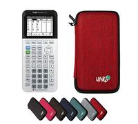 CALCUSO : TI-83 Premium CE Calculatrice graphique, avec étui de protection WYNGS rouge