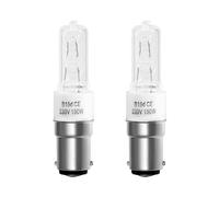 Caldarax 2 Pack Ampoule Halogène B15d 150W Dimmable, Blanc Chaud 2700K, 2870LM, AC 230V, Lampe Halogène Transparente, Socle en Céramique, pour Plafonnier, Lustre Lampes, Machine à Coudre, Applique