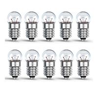 Caldarax Lot de 10 Mini Ampoules E10 DC 2.5V 0.3A, Blanc Chaud 3000K, E10 Petit Culot à Vis, Miniature Ampoules pour Lampe Torche, Expériences Électriques, Crèche de Noël, Voyant de Signalisation