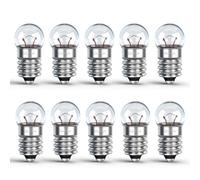 Caldarax Lot de 10 Mini Ampoules E10 DC 6V 0.5A, Blanc Chaud 3000K, E10 Petit Culot à Vis, Miniature Ampoules pour Lampe Torche, Expériences Électriques, Crèche de Noël, Voyant de Signalisation