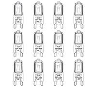 Caldarax Lot de 12 Ampoule Halogène G9 40W 230V Dimmable, 480LM, Blanc Chaud 2700K, Sans Scintillement, G9 Halogène Lampe four 300 Degré, pour Four, Lustres, Lampes de Paysage, Éclairage d'armoire