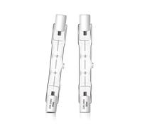 Caldarax Lot de 2 Ampoule Halogène R7s 78mm 80W Dimmable, J78 Ampoule Halogene Crayon 230V, 1400LM 2700K Blanc Chaud, Projecteur Halogène Linéaire Pour Éclairage Paysager, Sécurité, Lampadaire