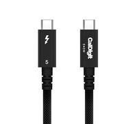 CalDigit Câble tressé Thunderbolt 5 Pro - Alimentation 120 Gbit/s 240 W, compatible avec Thunderbolt 3, 4, USB4 Type C, MacBook Pro, iMac, iPhone 17 Max, noir (0,5 m/1,64 ft/19,685")