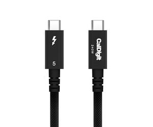 CalDigit Câble tressé Thunderbolt 5 Pro - Alimentation 120 Gbit/s 240 W, compatible avec Thunderbolt 3, 4, USB4 Type C, MacBook Pro, iMac, iPhone 17 Max, noir (0,5 m/1,64 ft/19,685")