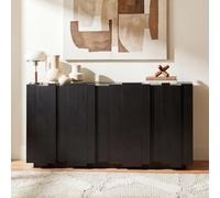 Caldion Buffet à 4 Portes Meuble de Cuisine avec Espace de Rangement sur 2 Niveaux avec façade en Relief 3D Buffet pour Le Salon la Salle à Manger Couloir Meuble de Rangement 150x41x78cm