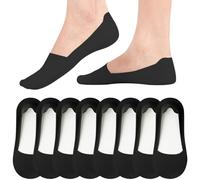 Caldodo Chaussettes Invisibles Femme 39-42 35-38, Chaussettes Basses et Courtes en Nylon Socquettes antidérapantes pour Mocassins Loafers Ballerines Escarpins, 8 Paires, Noir