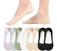 Caldodo Chaussettes Invisibles Femme 39-42 35-38, Chaussettes Basses et Courtes en Nylon Socquettes antidérapantes pour Mocassins Loafers Ballerines Escarpins, 8 Paires, Multicolore