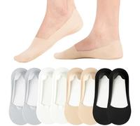 Caldodo Chaussettes Invisibles Femme 39-42 35-38, Chaussettes Basses et Courtes en Nylon Socquettes antidérapantes pour Mocassins Loafers Ballerines Escarpins, 8 Paires, Multicolore