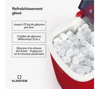 Caldwell Machine à glaçons | 12 kg de glaçons/jour | entièrement automatique | affichage LED | nettoyage facile