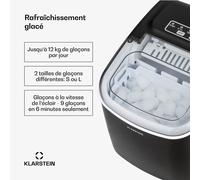 Caldwell machine à glaçons en boule ice 12 kg/24 h réservoir d'eau : 1,3 l