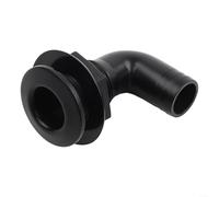 Cale à 90 degrés pour coude, raccord en nylon à travers la coque, valve de vidange marine pour tuyau de bateau, connexion barbelée sécurisée pour systèmes de drainage des espaces restreints (noir)