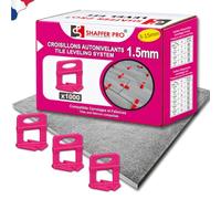 Cale autonivelant pour carrelage SHAFFER PRO - 1000 clips 1,5mm | 1000 croisillons de nivellement carrelage 1,5mm outil niveleur du carreleur systeme de nivellement à pince