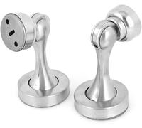 Cale de porte, butée de porte, butée de protection de butée de porte, tampon de butée de porte, butée de porte, 2 pièces de bureau à domicile en métal argenté rond base de frappe support magnétique de