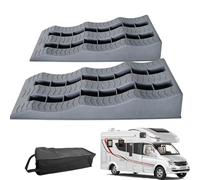 Cale de roue - Bloc de voyage en polypropylène noir, concept d'élévation de qualité lourde, disposition de berceau de pneu compact, pièce d'équilibre de terrain robuste, construction multi-traction