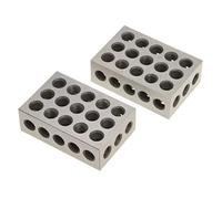 Cale étalon métrique, 2pcs Blocs de précision en acier durci 1-2-3 blocs 0.0001 "; Machiniste de précision 123 outil de fraisage 23 trous 25-50-75mm BLOQUER(1-2-3 inch)