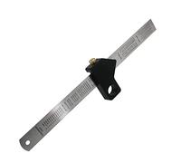 Cale étalon métrique, 45/90 degrés rond centre ligne Scribe Angle Scriber règle en acier en alliage d'aluminium bloc de positionnement travail du bois bricolage outils de mesure(Black with ruler)