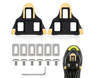 Cale Pédale Vélo pour Shimano SPD SL SPD SL SM-H10 SM-H11 SM-H12 SH51 Delta | Crampon Antidérapants 6° Float,Vélos Rout Course Appartement D'intérieur,Pedale Plate avec Vis Rondelles llen,TPU Jaune